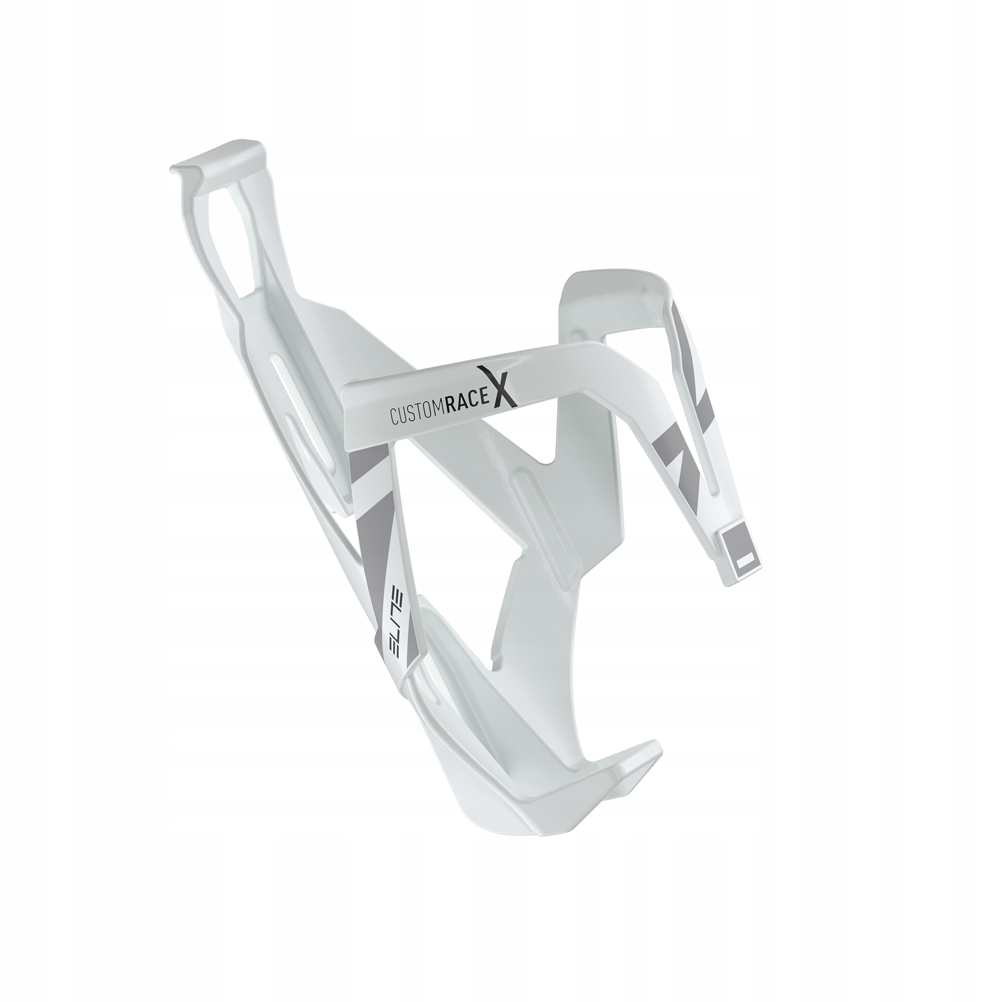 Koszyk na bidon rowerowy Elite Custom RaceX white glossy grey graphic
