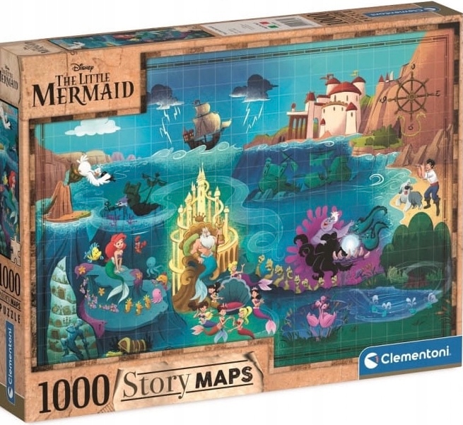 Clementoni puzzle mała syrenka Arielka mapa 1000