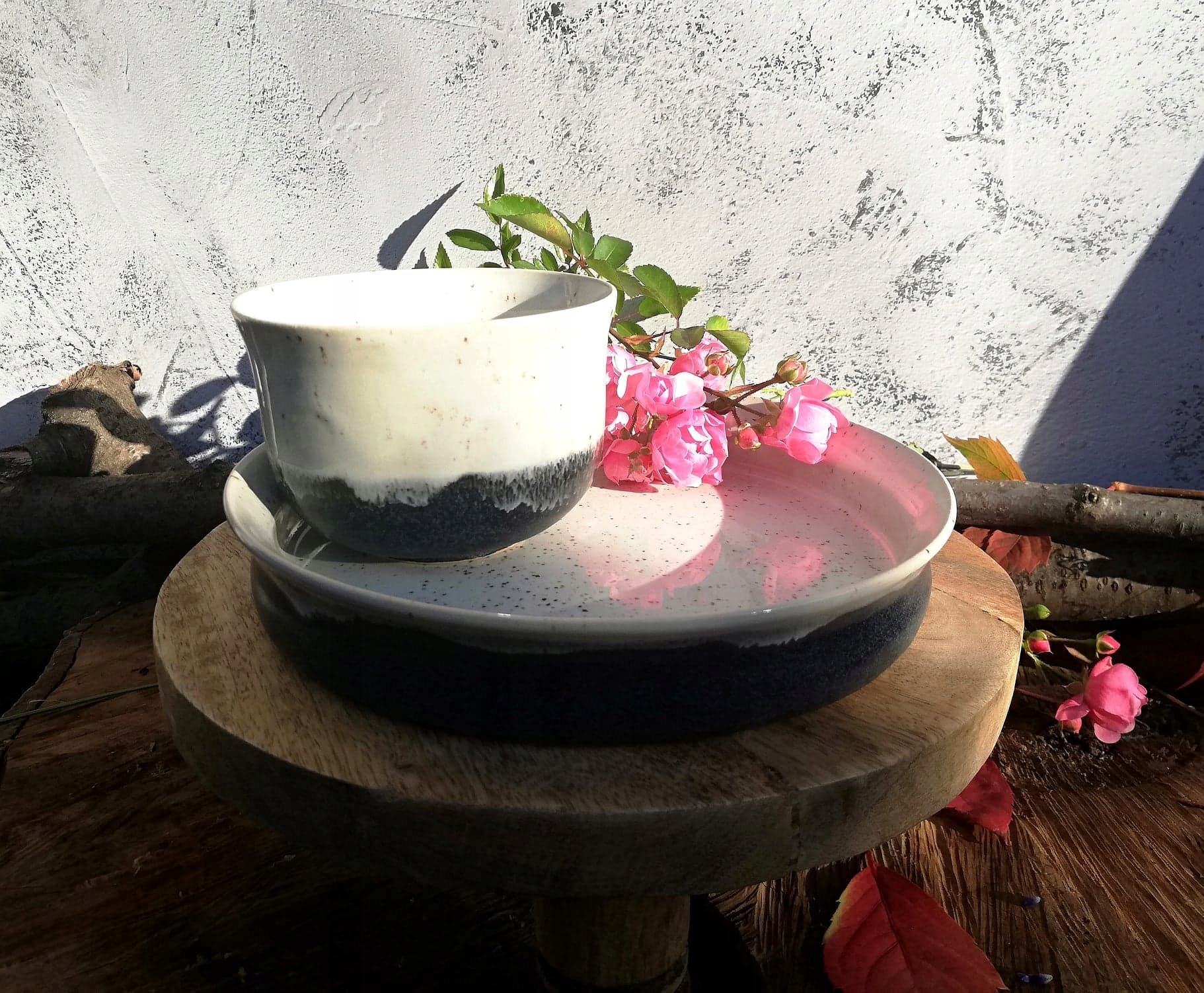 Keramická Sada Snídaňového Nádobí čarka kameninový talíř Loft Design