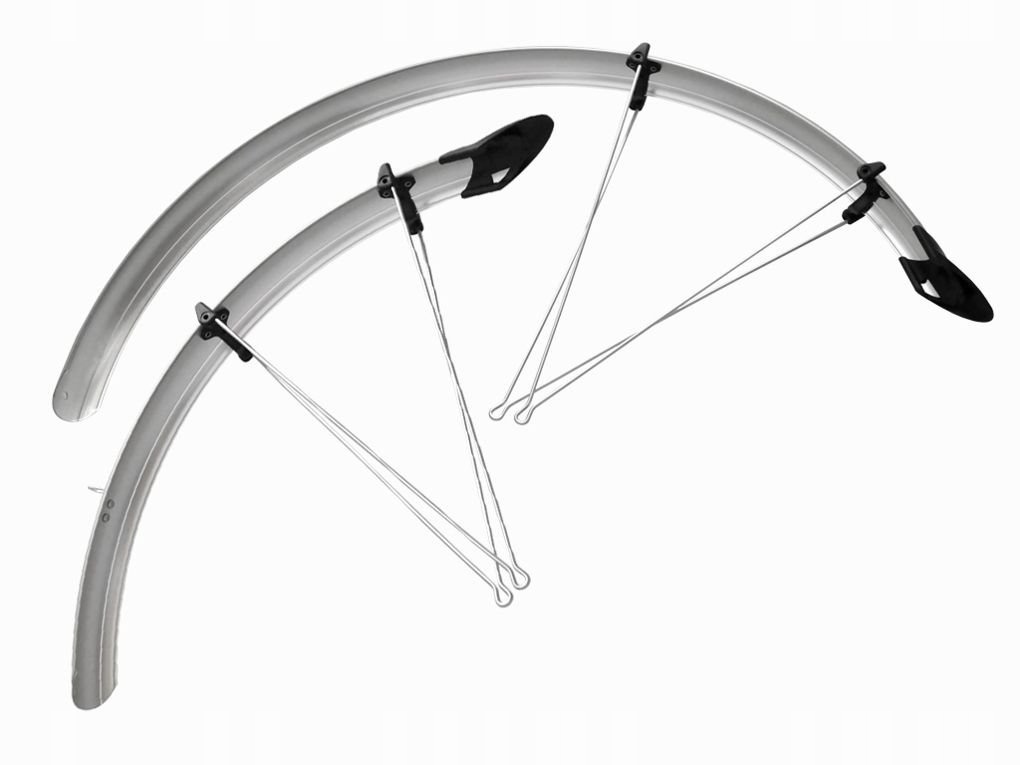 Błotniki rowerowe 20 cali 53 mm Do roweru dziecięcego Srebrne Wytrzymałe
