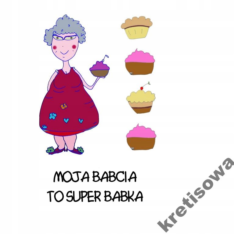 

Damska Koszulka Babcia Dziadek Super Wzory b6a