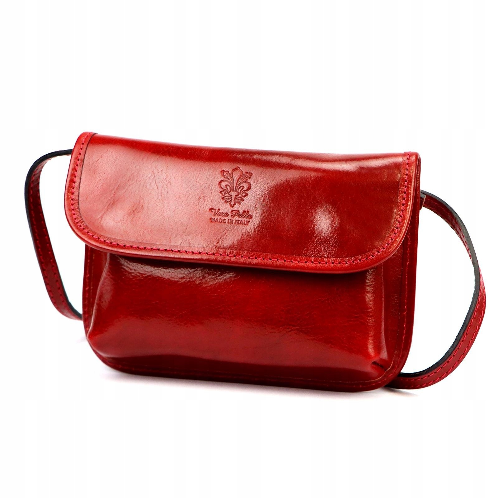 Dámská kabelka přes rameno malá kožená červená Florence