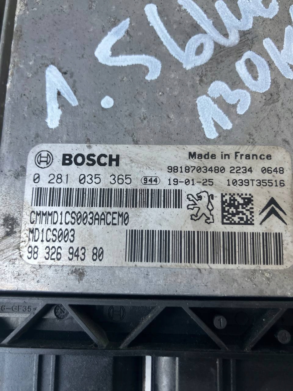 control unit computer of the engine 308 T9 1.5 BLUE HDI 9818703480 9832694380