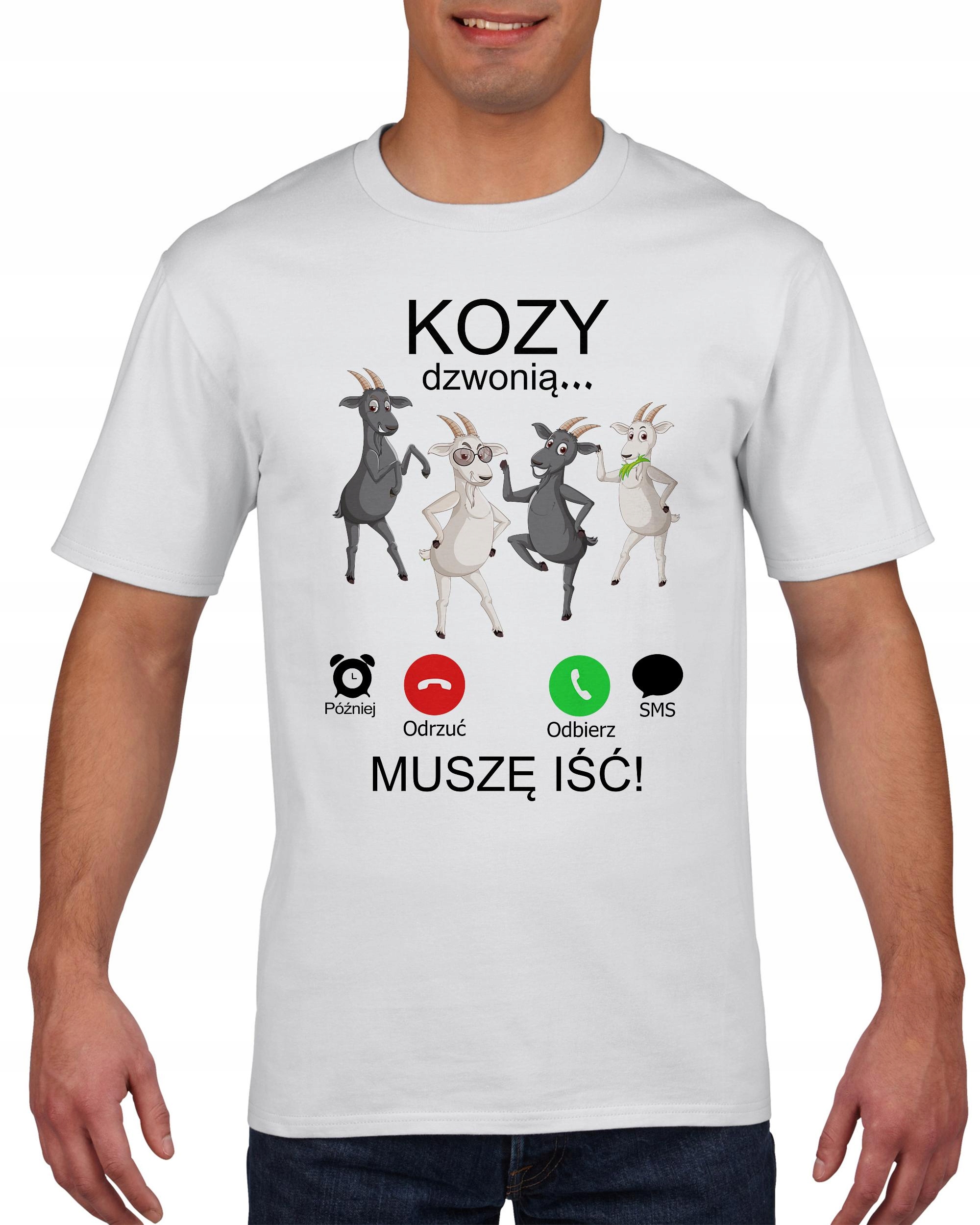 

Koszulka męska Muszę Iść Kozy Dzwonią L