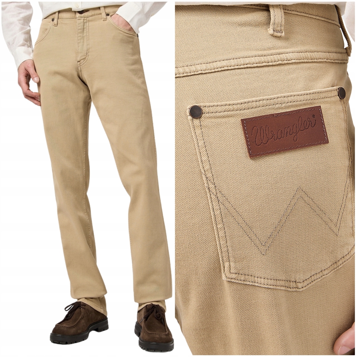 Wrangler Greensboro Free To Stretch béžové látkové kalhoty W32 L34