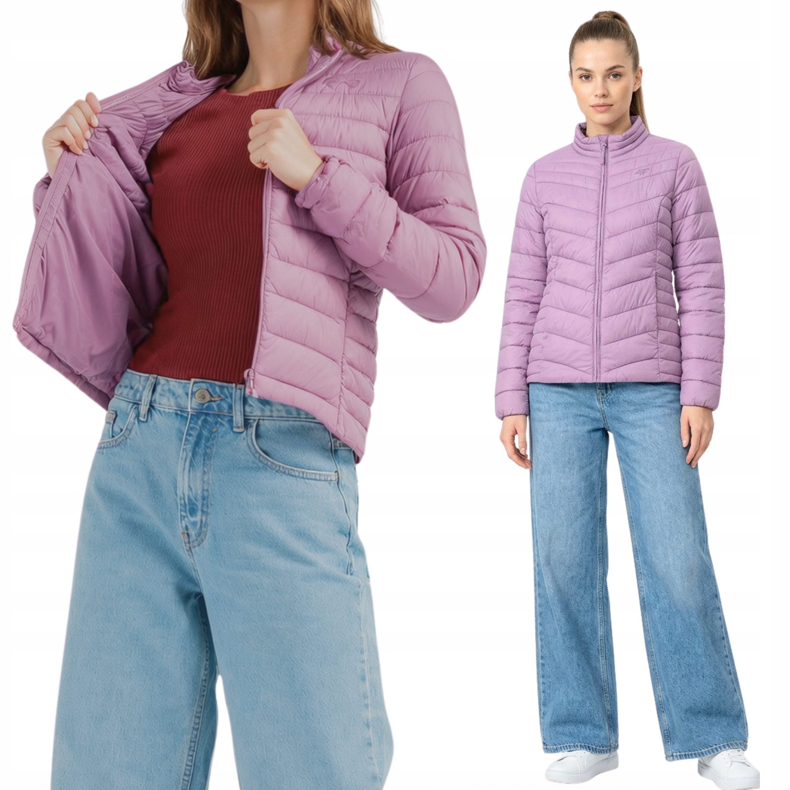 Dámská Prošívaná Jarní Lehká Přechodová Bunda Klasická 4F, Módní M