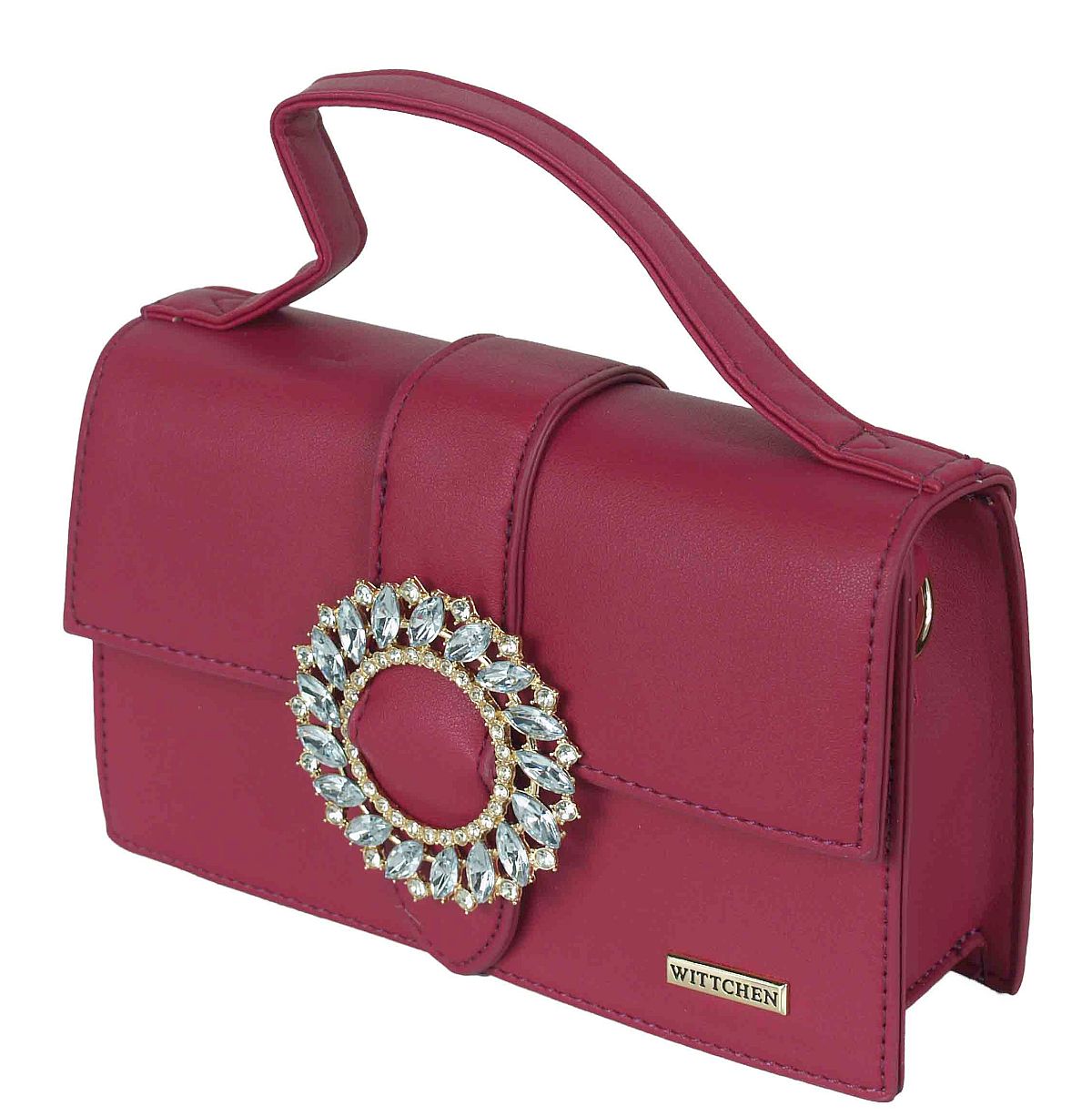 Wittchen malý fuchsiový kufřík s azuritovou broží