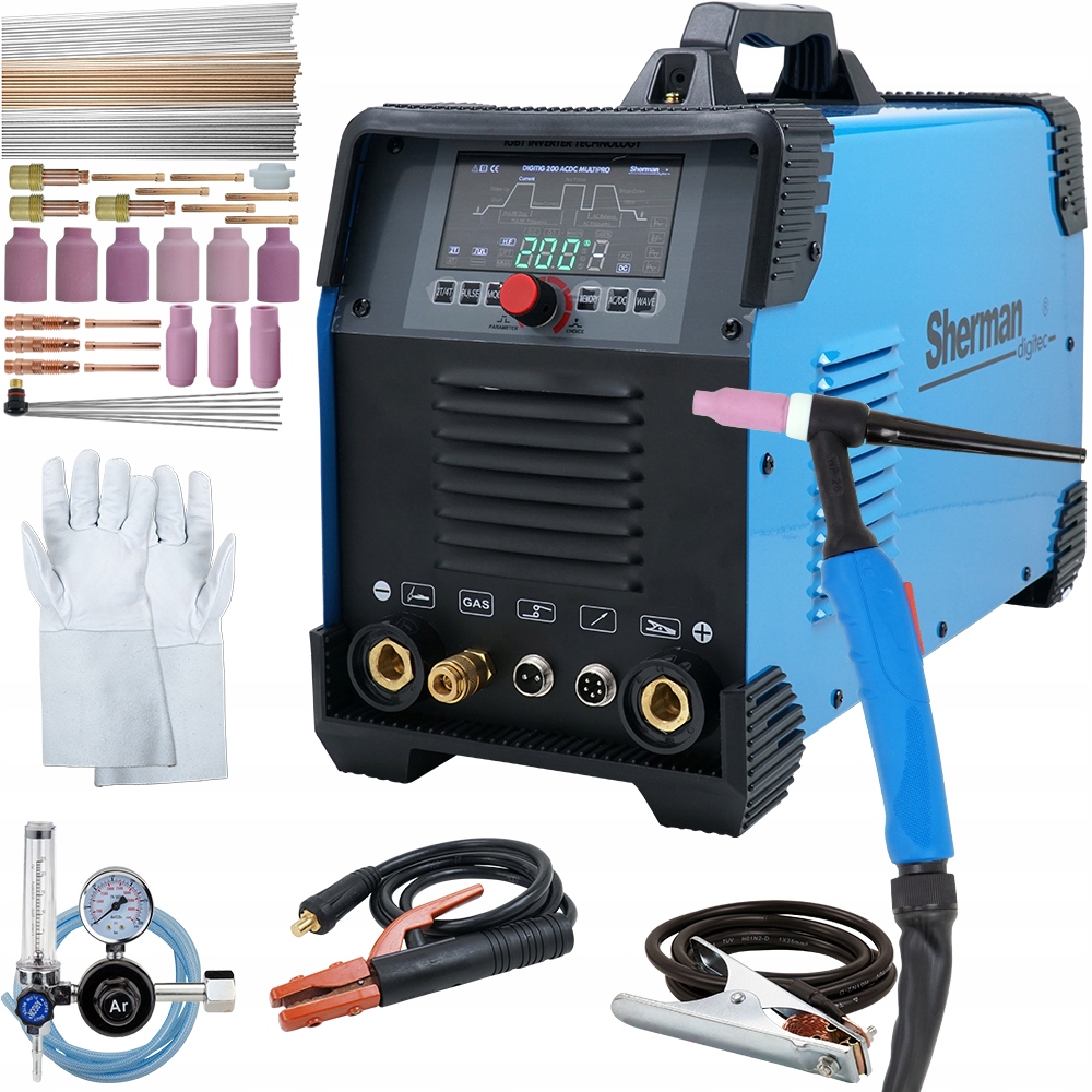 Spawarka 2w1 inwertorowa TIG 200 AC DC MMA HF 200A