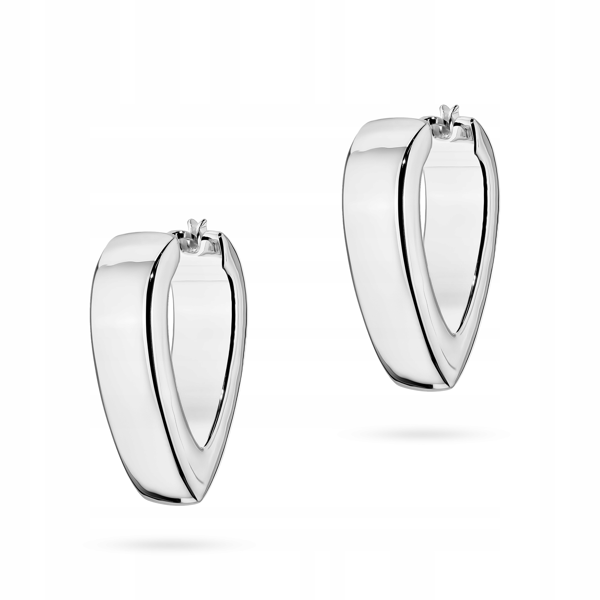 Dámské anglické Stříbrné Náušnice ryzost 925 , masivní, hladká kapkovitá