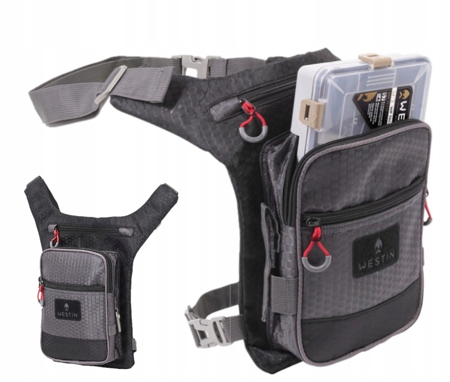 Torba wędkarska Westin W4 Leg Bag Medium Titanium Black pas spinningowy