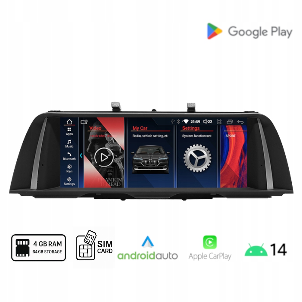 Radio Android Bmw F10 F11 Nbt Pełny Android Android Auto Carplay 4+64 Gb