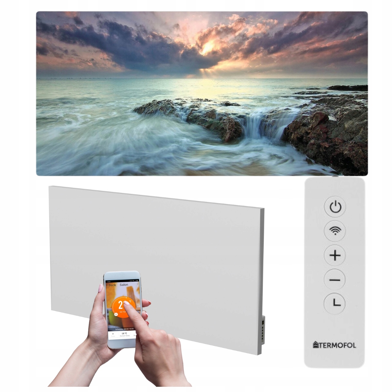 Infračervený obrazový ohrievač 700 W 120 x 60 cm WiFi