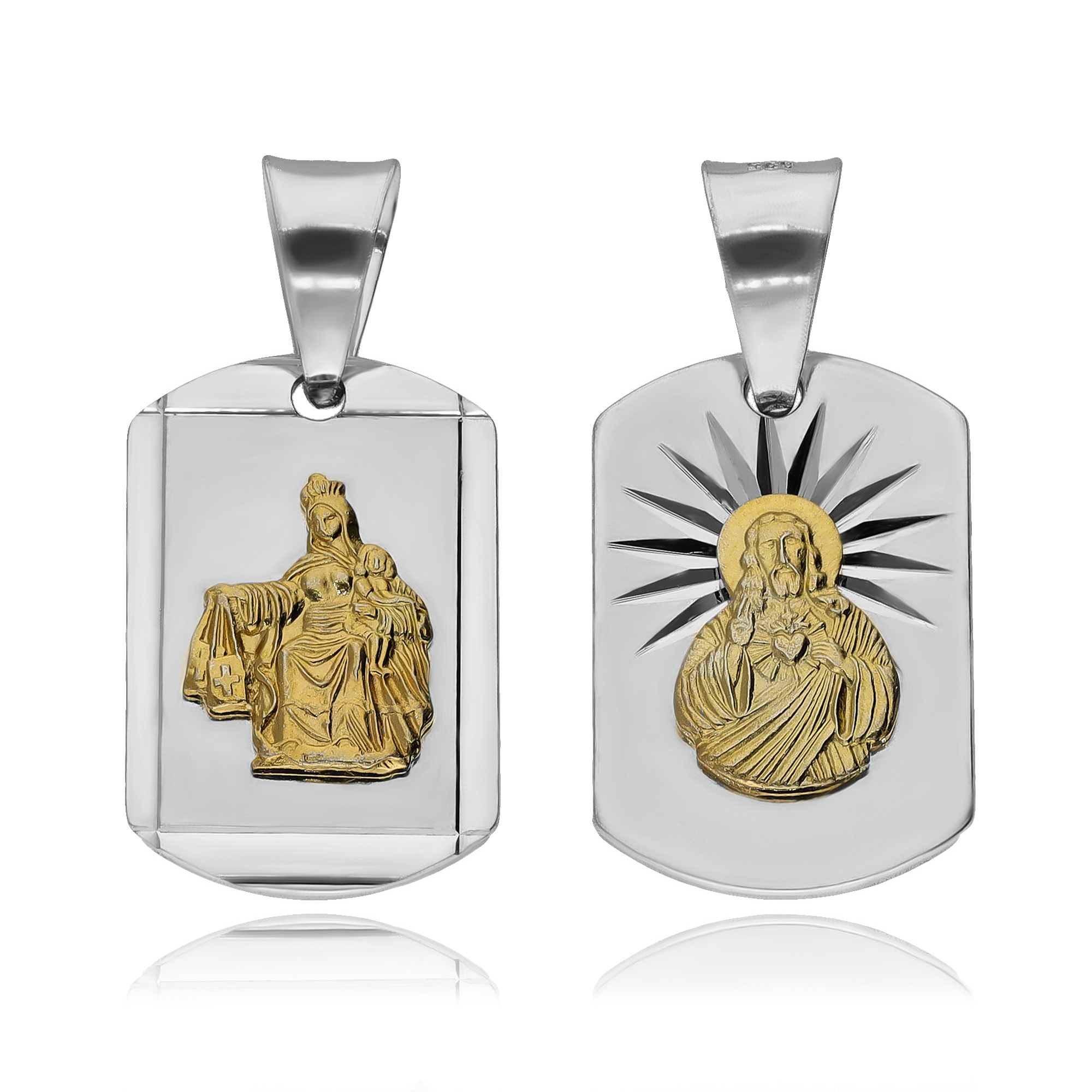 Medaile Škapulíř Matka Boží Škapulířská Stříbrná Přívěsek