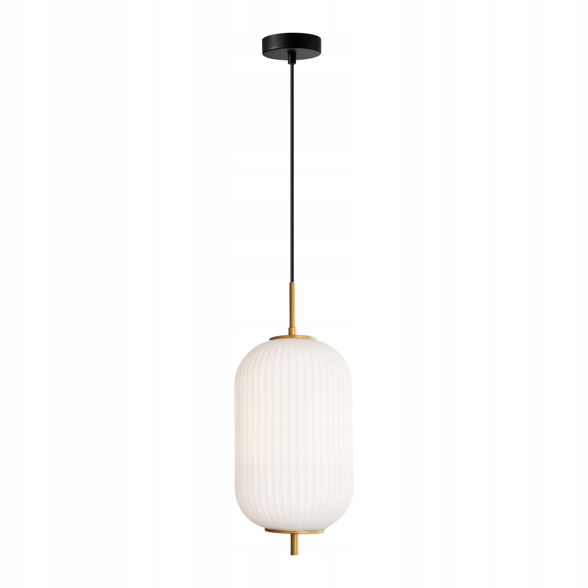 Moderní závěsná lampa z černého zlata s bílým skleněným stínidlem do obývacího pokoje Italux