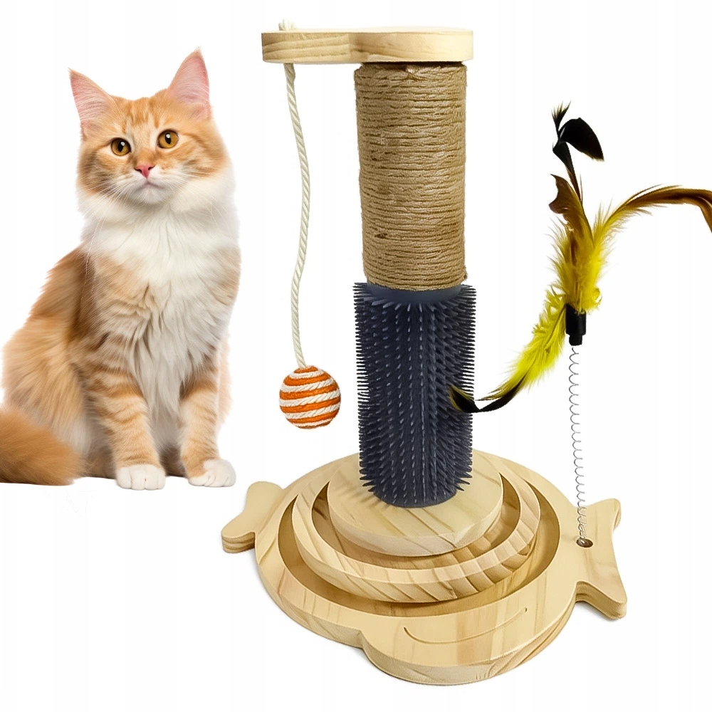 Levně Škrabadlo Hračka Pro Kočky 5V1 Koťátko Míček Škrabací Sloupek Stabilní