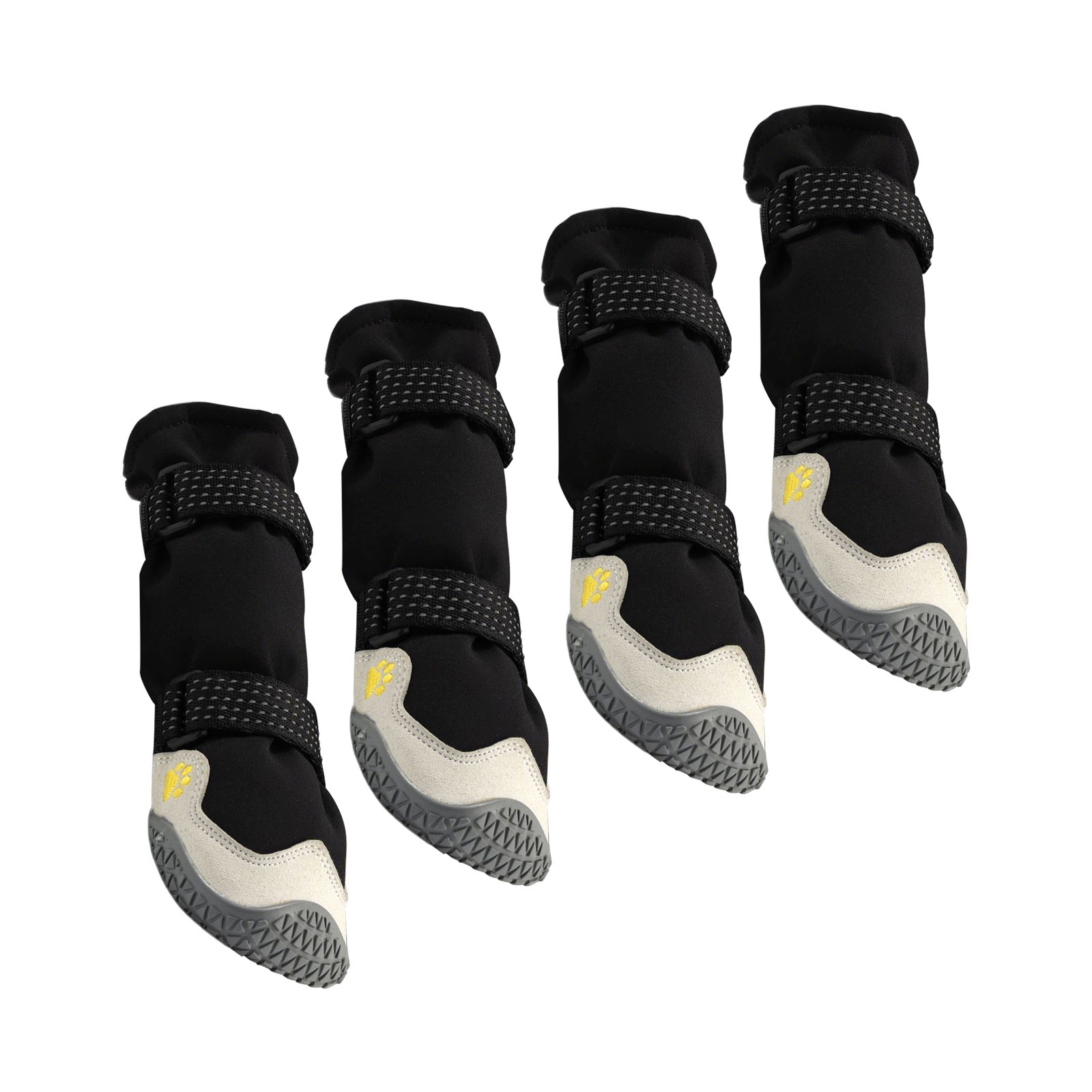 Sada 4 botiček pro psy, 6,5 cm, s reflexními pásky