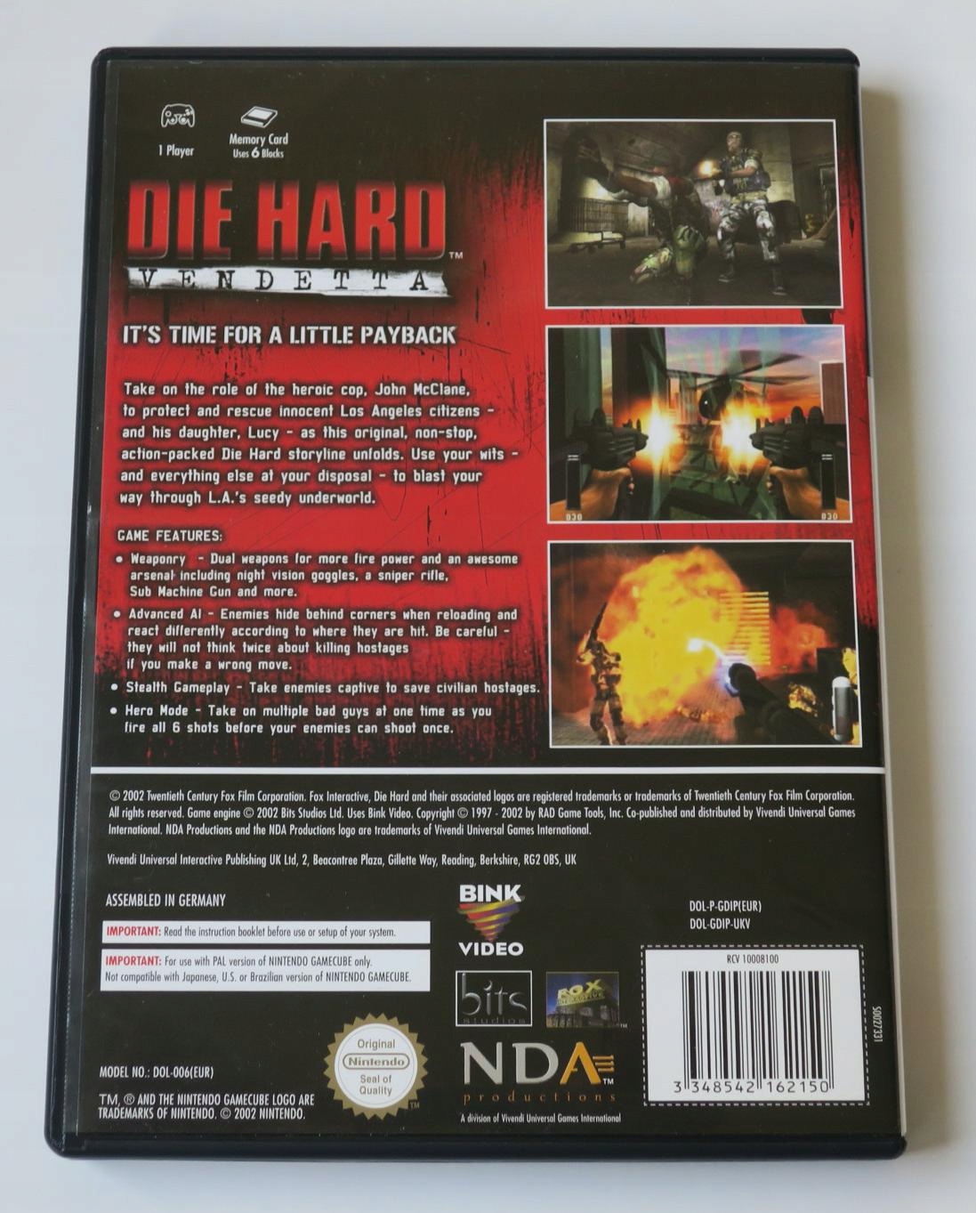 NGC DIE HARD VENDETTA NINTENDO GAMECUBE Tytuł Die Hard Vendetta GameCube