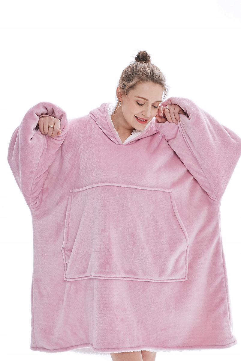 

Bluza Koc Kocobluza Ciepła Oversize 2w1 Różowa Lot