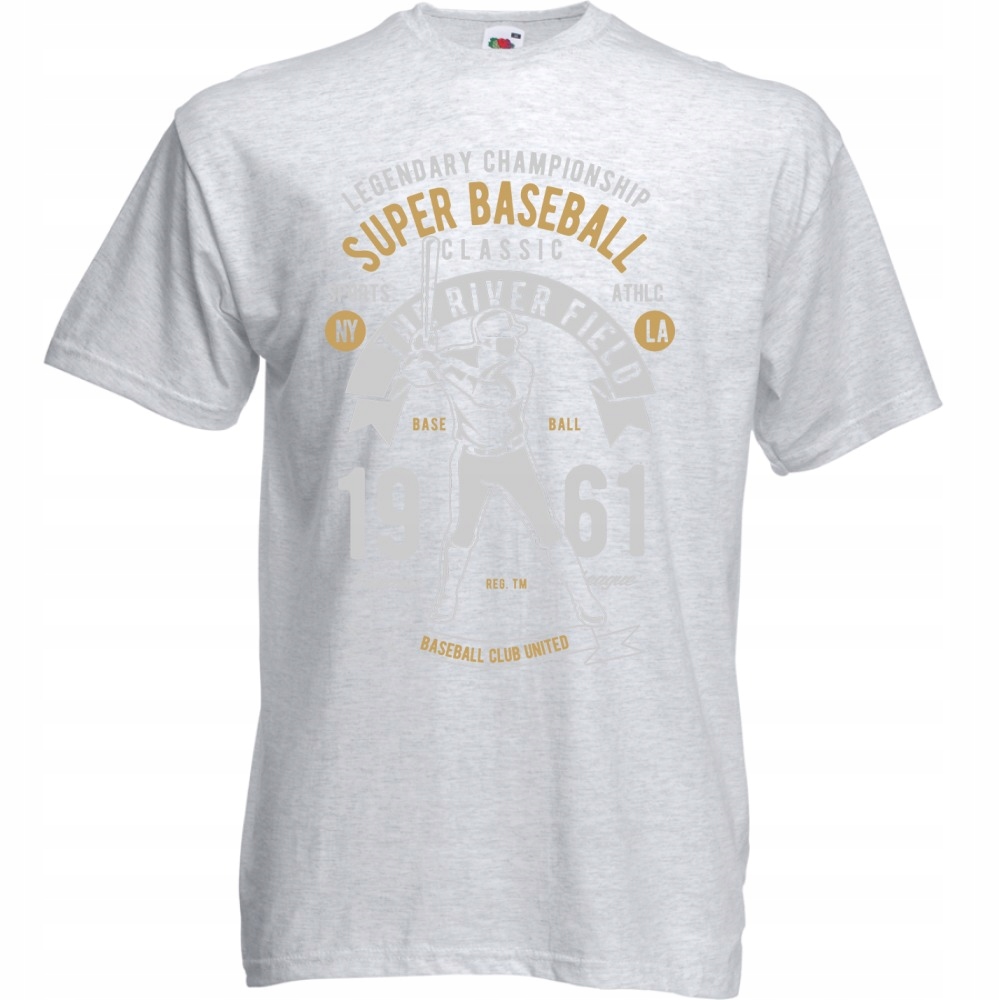 

Koszulka baseball kij baseballowy S ash szara