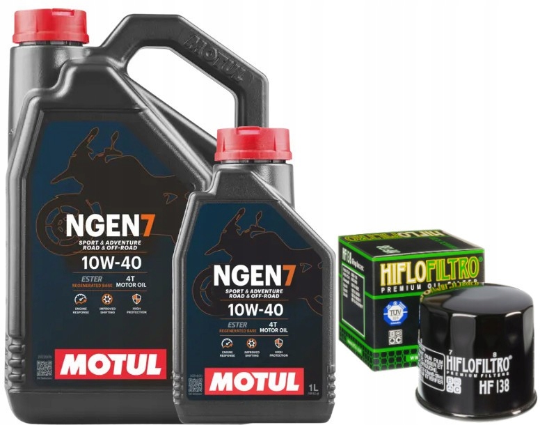 Sada Olejový filter HifloFiltro HF138 Olej 10w40 Motul 4T Ngen7 5L