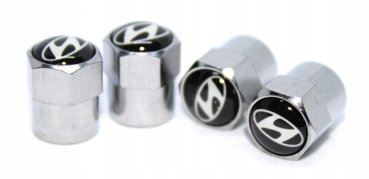 Nakrętki na wentyle HYUNDAI metalowe 4 szt.