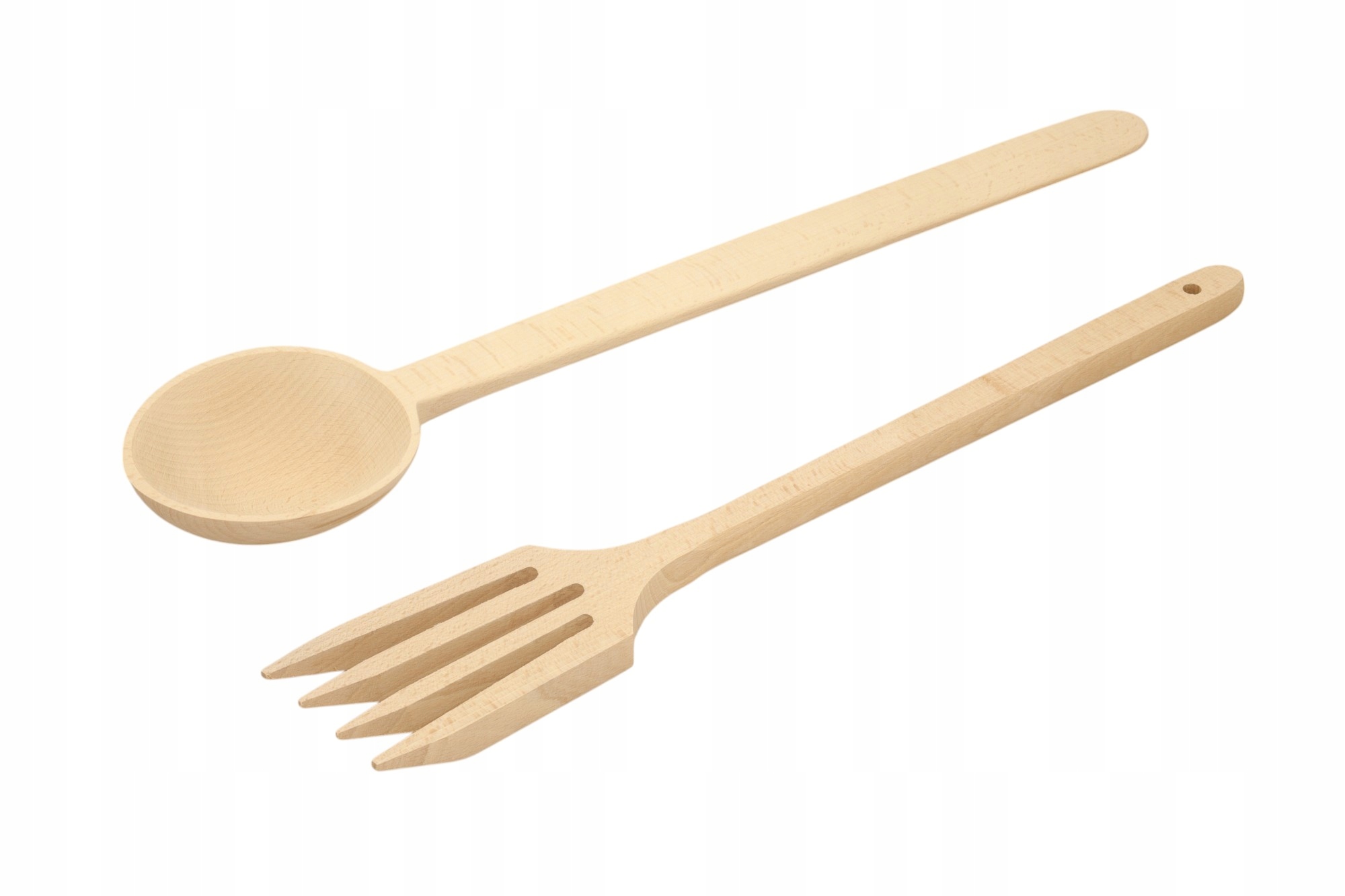 Dřevěné Kuchyňské Náčiní XL Na Míchání V Kotli Lžíce 57 CM Vidlička 51 CM