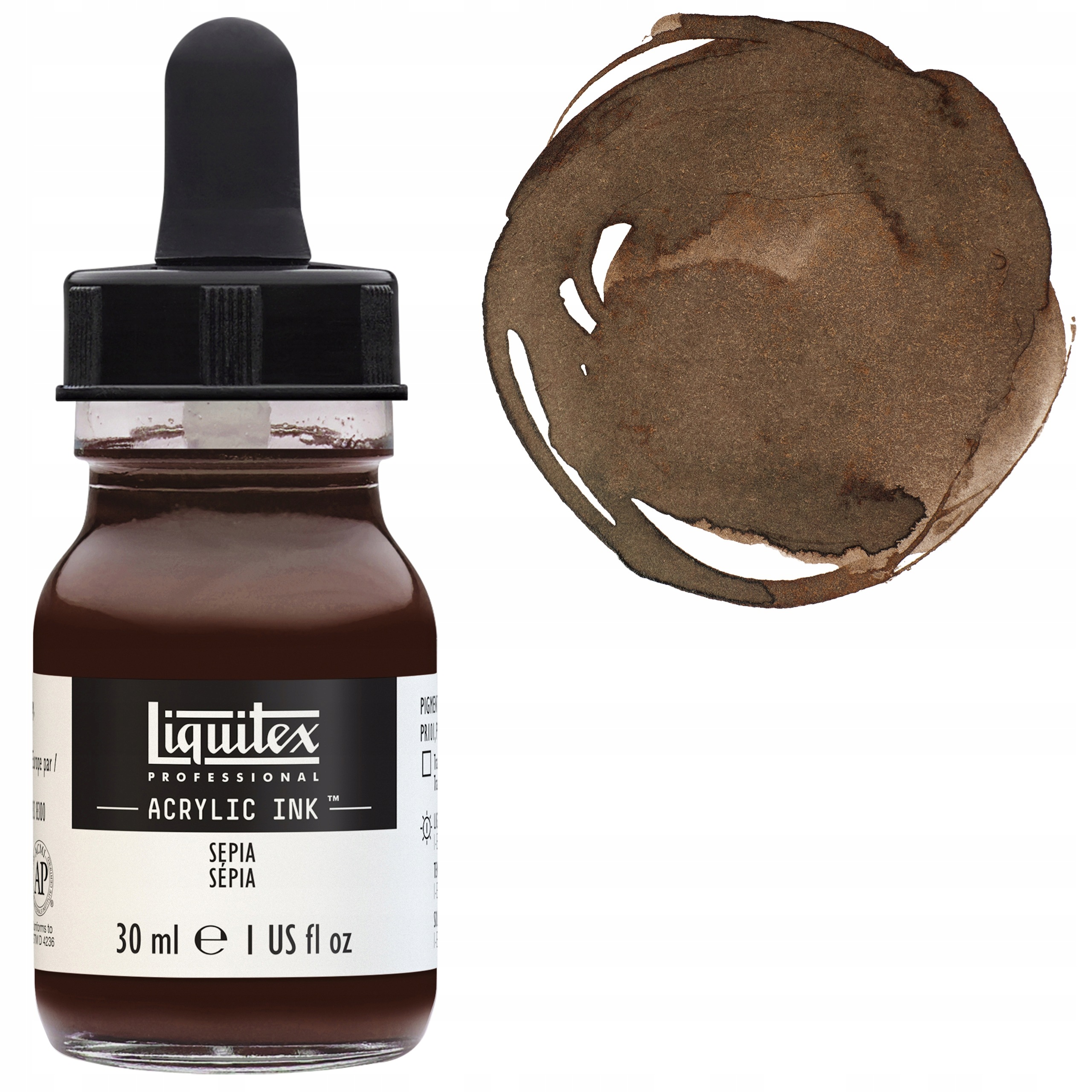 Tusz akrylowy Liquitex Acrylic Ink artystyczna z pipetą 30ml Sepia 609