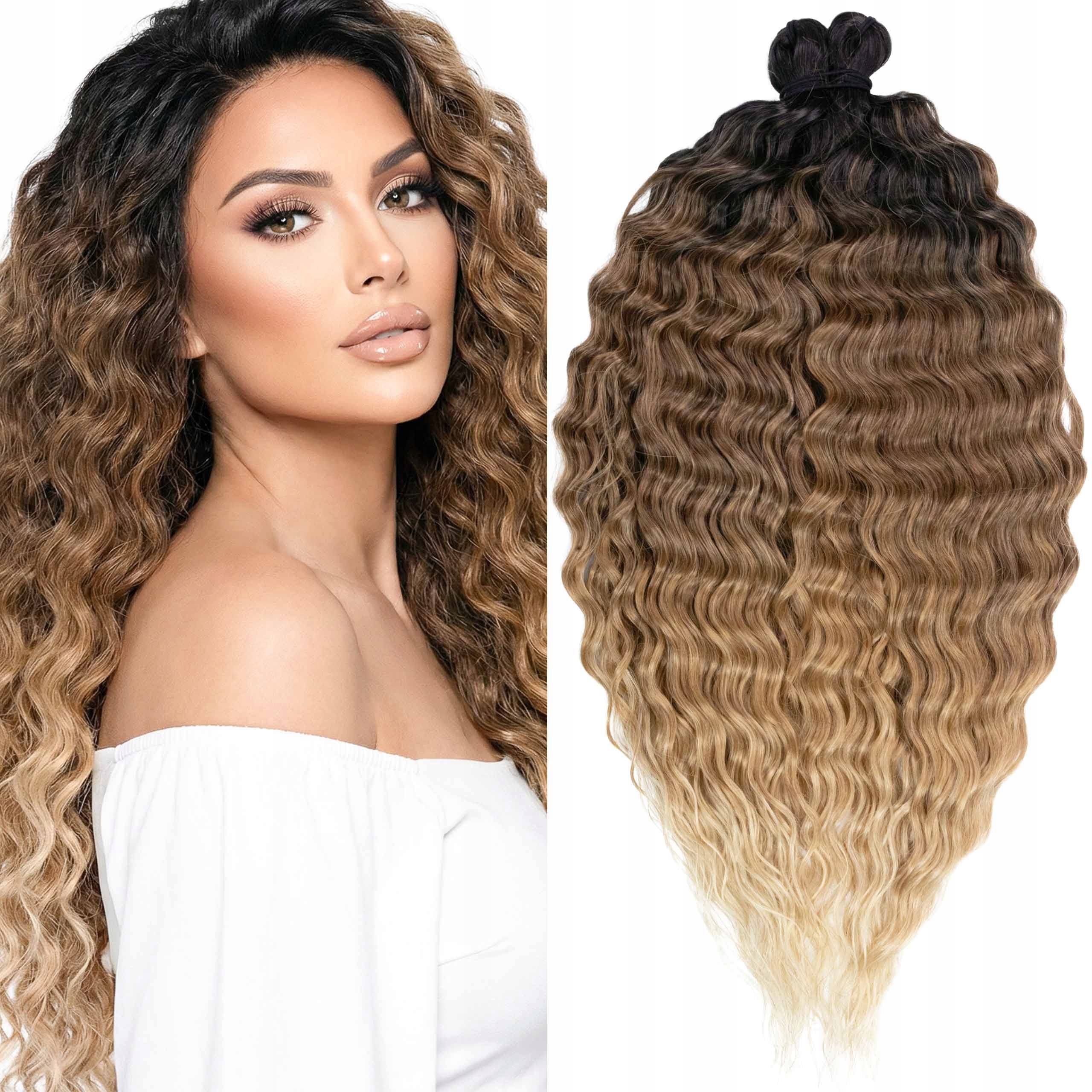 Włosy syntetyczne sztuczne Afroloki Arielki Pro 55cm 300g ombre brąz-blond