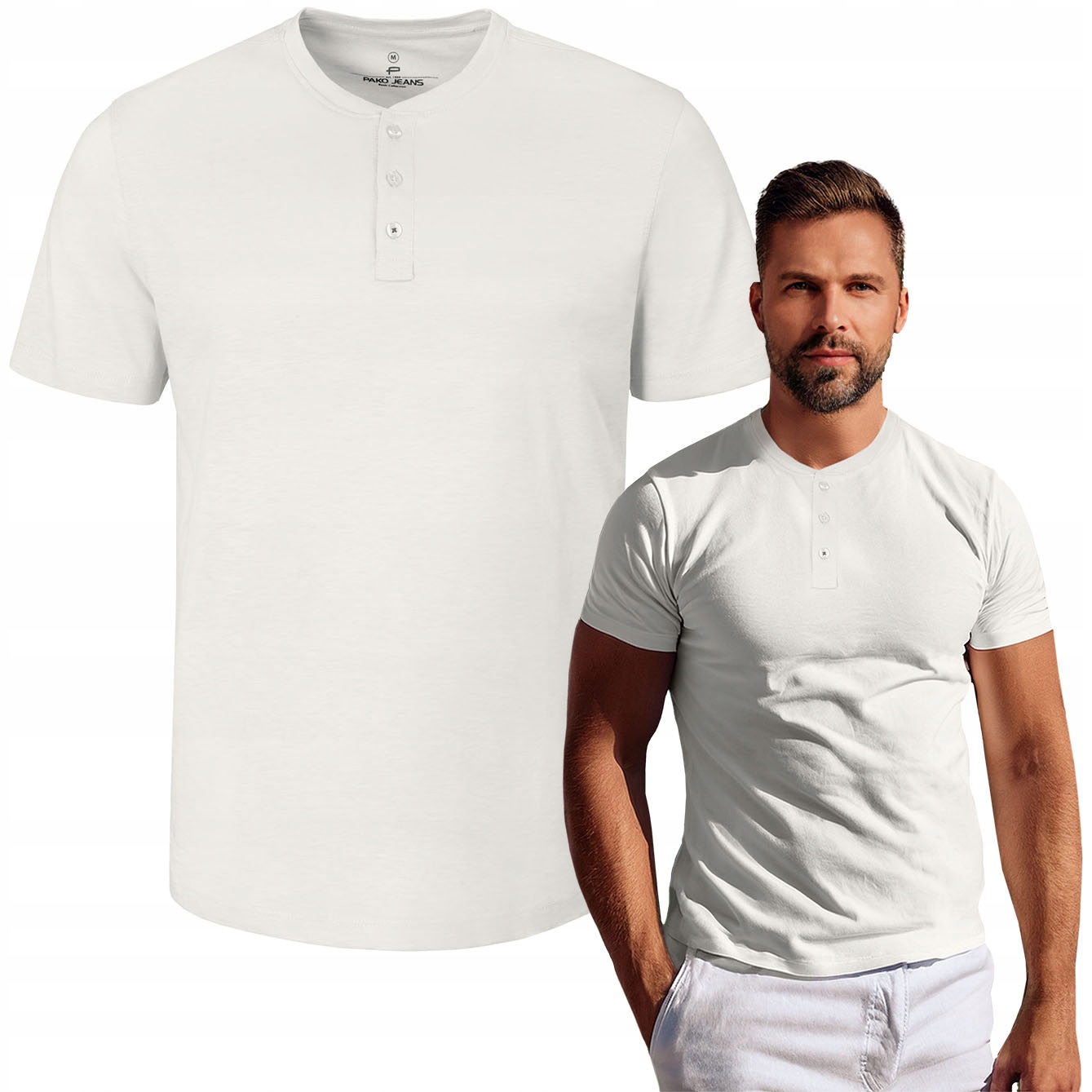 pánské tričko se srdíčkem Wizard Bílé bavlněné tričko 3XL Pako Jeans