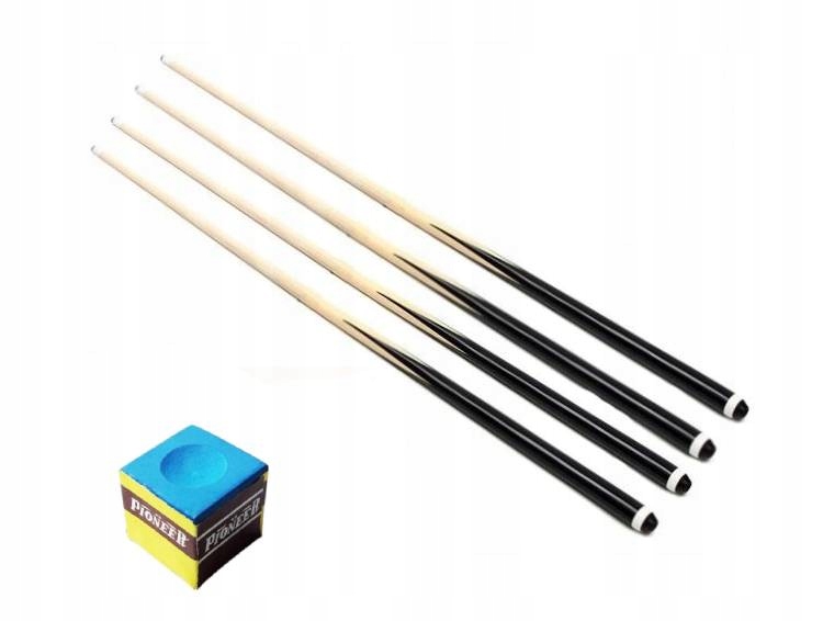 Kij Jednoczęściowy Drewniany Bilardowy Kije Do Bilarda 4 Sztuki Kreda