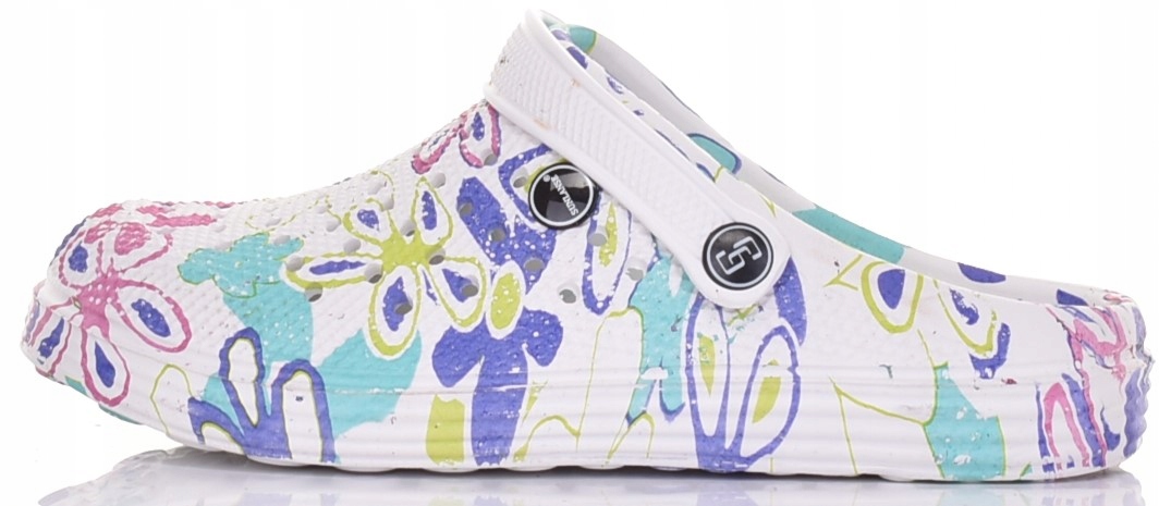 DAMSKIE KLAPKI Z PIANKI LEKKIE WYGODNE PRAKTYCZNE BUTY FLORAL PRINT Rozmiar 38