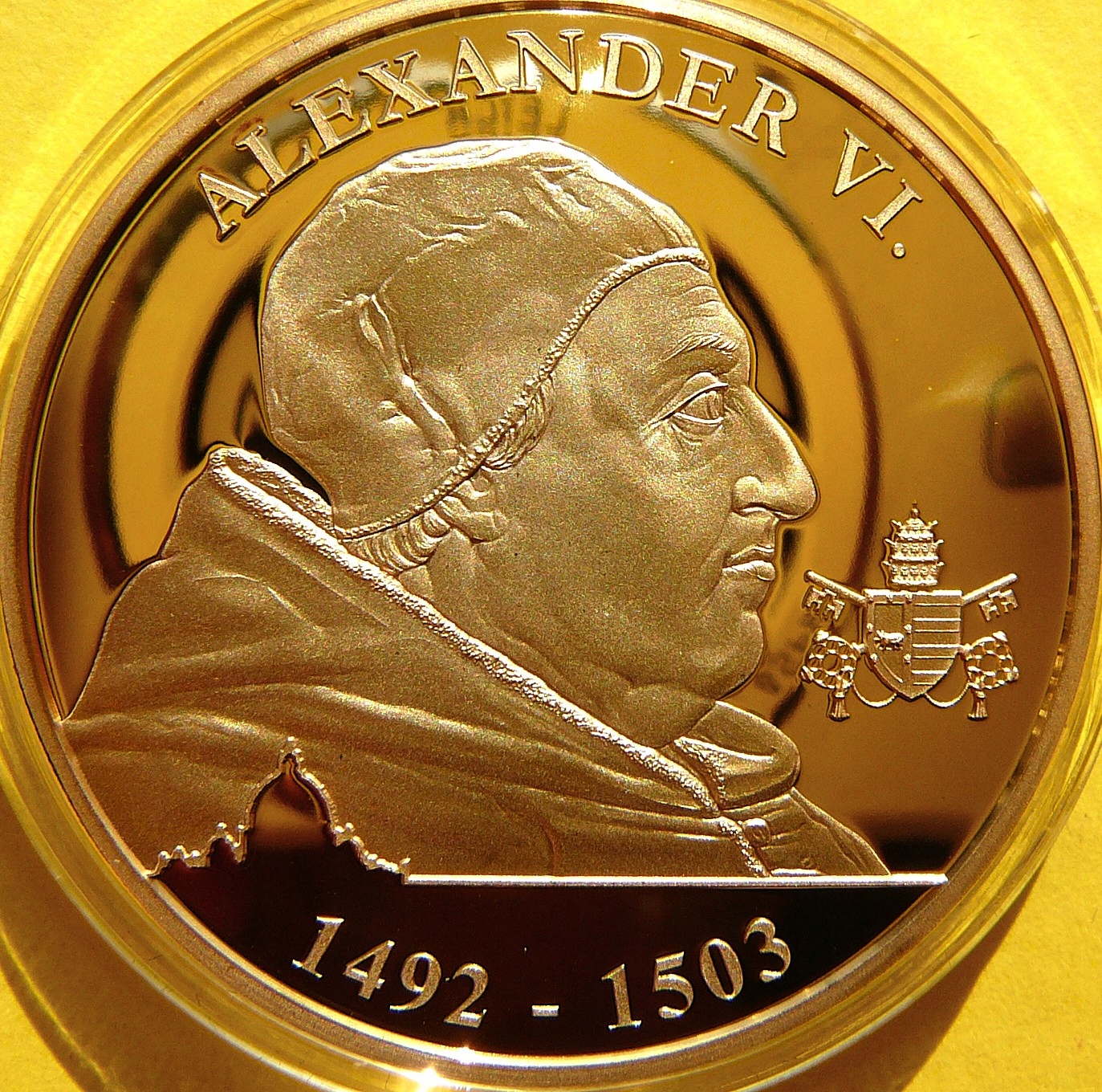 PAPIEŻ ALEXANDER VI WATYKAN BAZYLIKA ŚW PIOTRA PROOF ZŁOTO