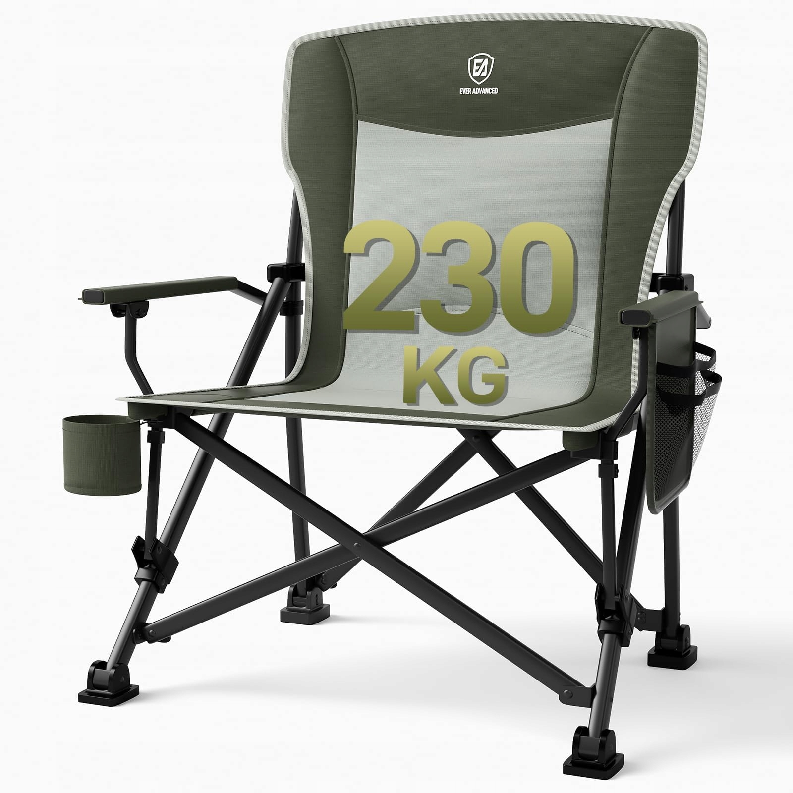 Ever Advanced Składane krzesło kempingowe 230 kg, rozmiar XXL Zielone