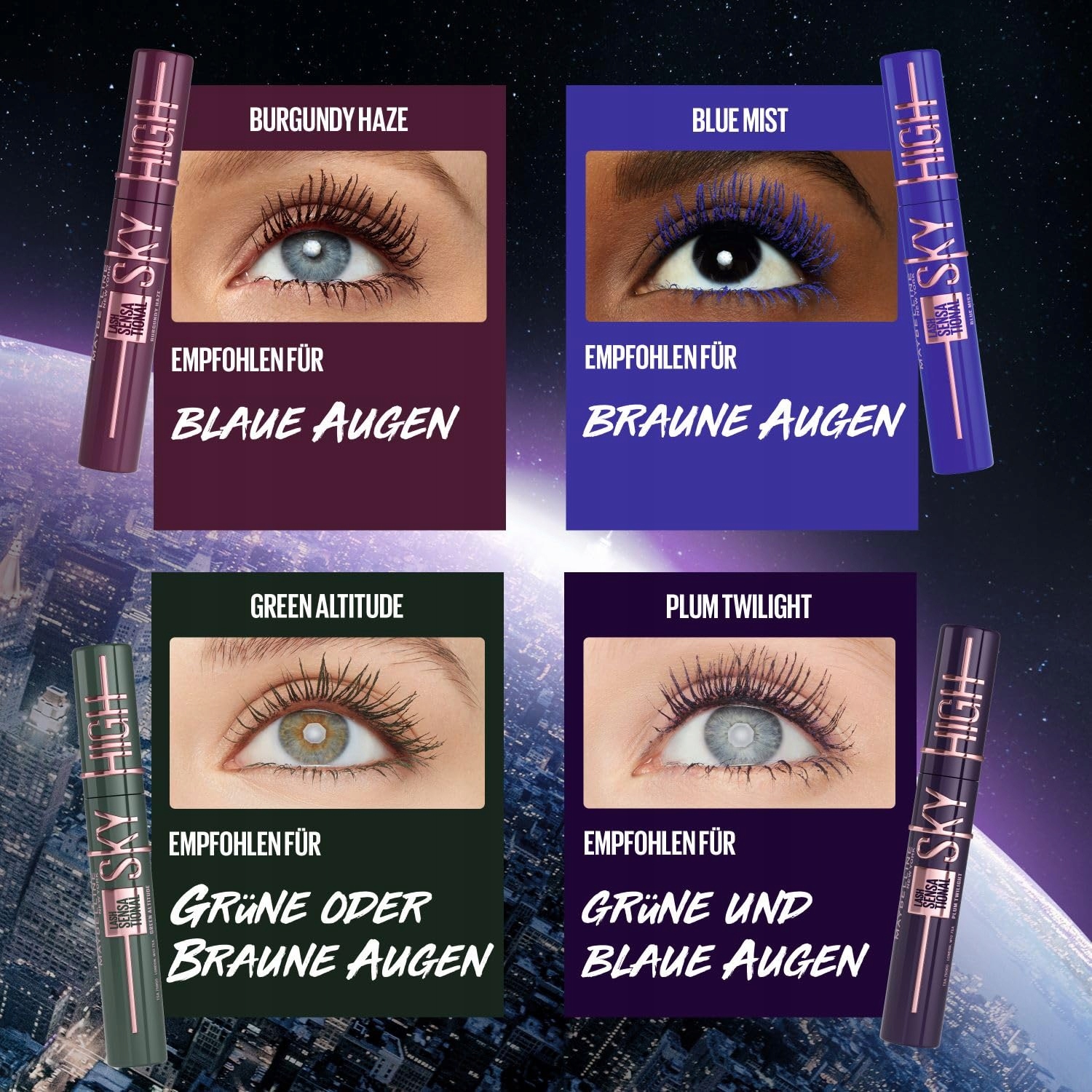 MAYBELLINE Nowy Jork Tusz Do Rzęs Sky High Niebieski 7.2 ml Długie Rzęsy — miniatura 7