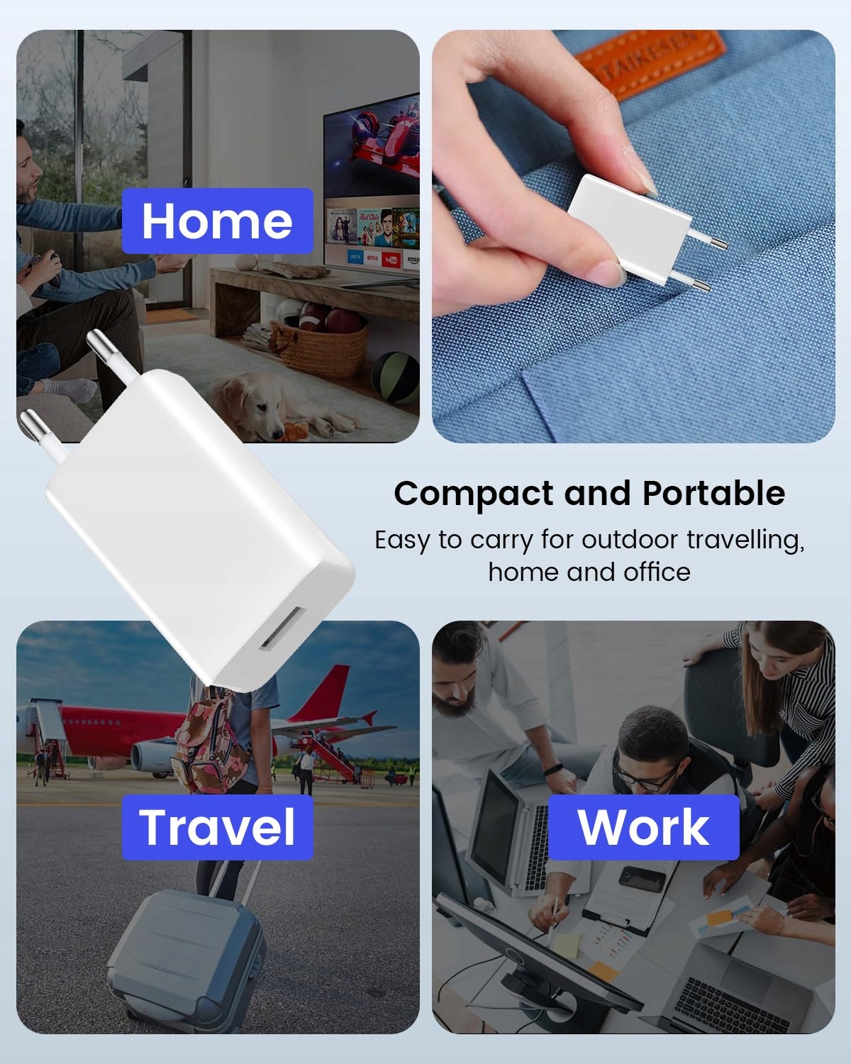 TONGKTAI Wtyczka USB do ładowania, 6 sztuk, 5 V/1 A, Slim USB C — miniatura 7