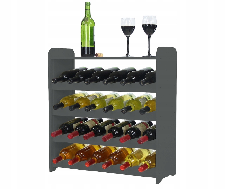 Regál na víno s poličkou, dřevěný stojan na víno, regál na lahve 24 bot Borovice