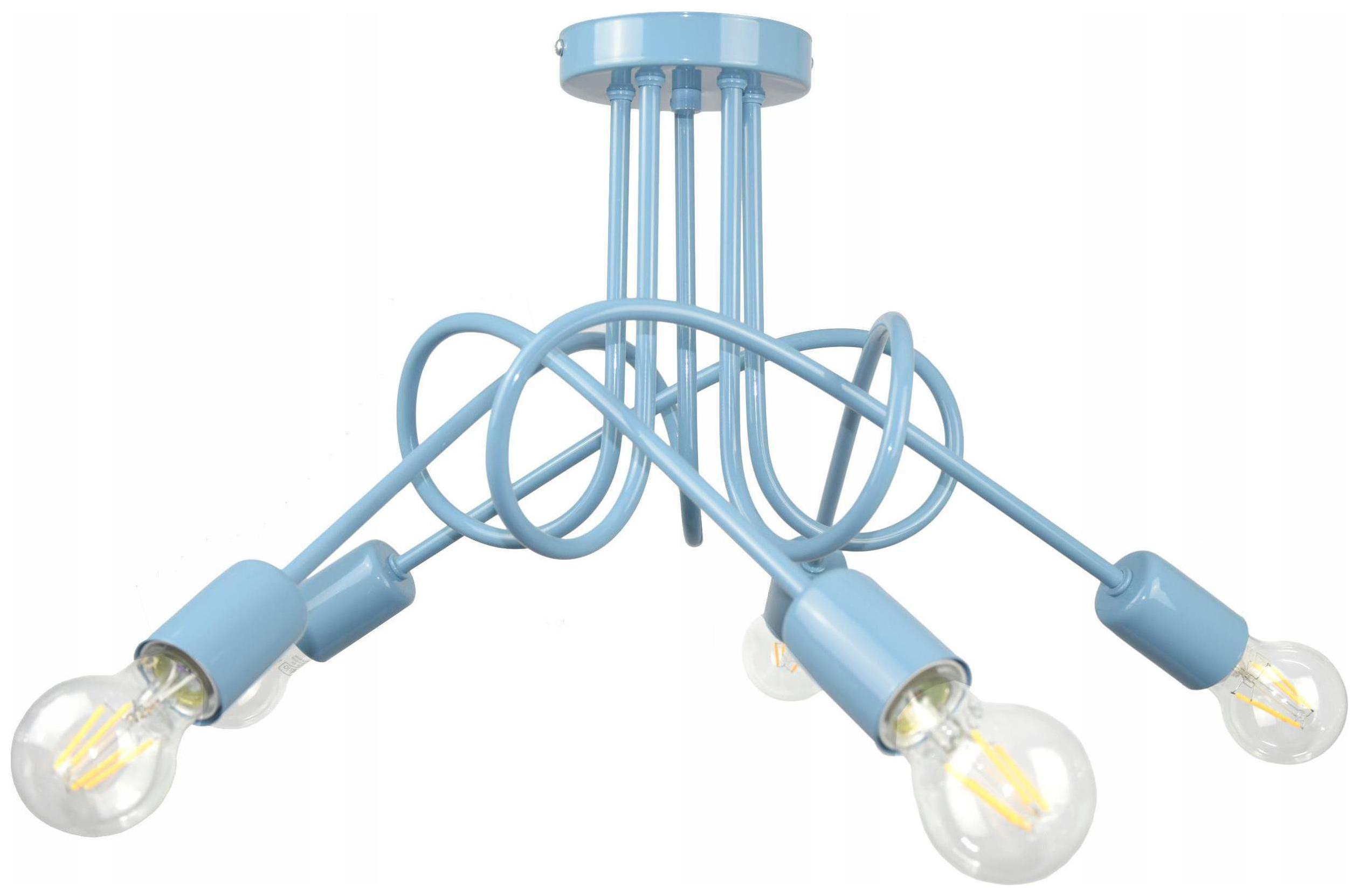 Lampa Niebieska Pastel Błękit Dziecięca Loft Zakręcona Multi E27 Pod Led