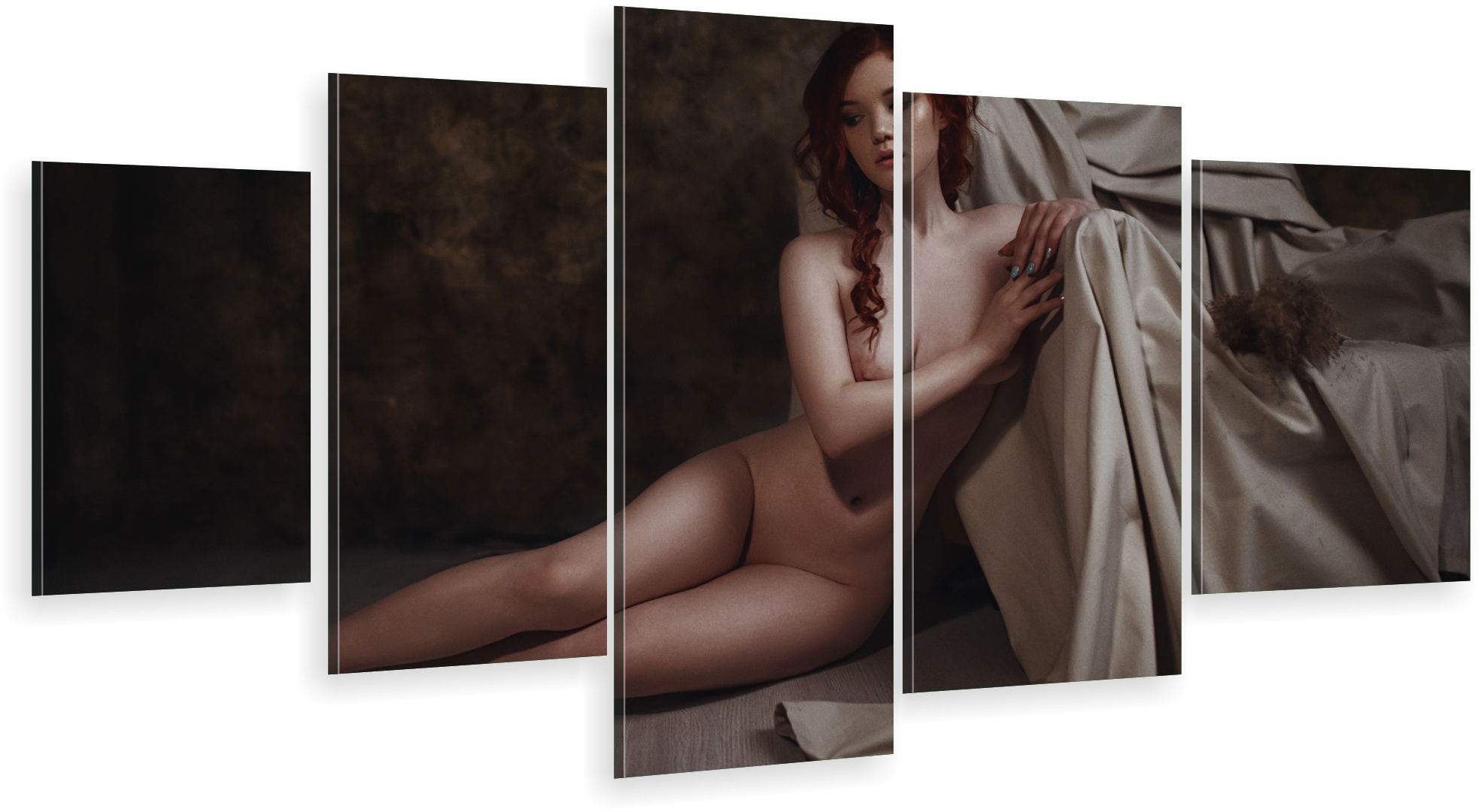 

Tryptyk 5-CZĘŚCI Na Ścianę art akt naga kobieta