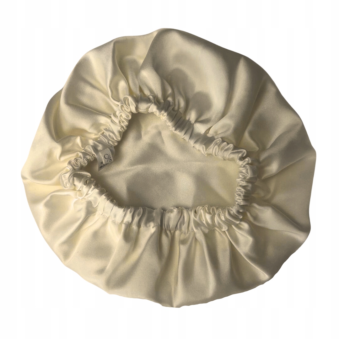 Hedvábná čepice na spaní, čepice z hedvábí 100% hedvábí zlatý nude