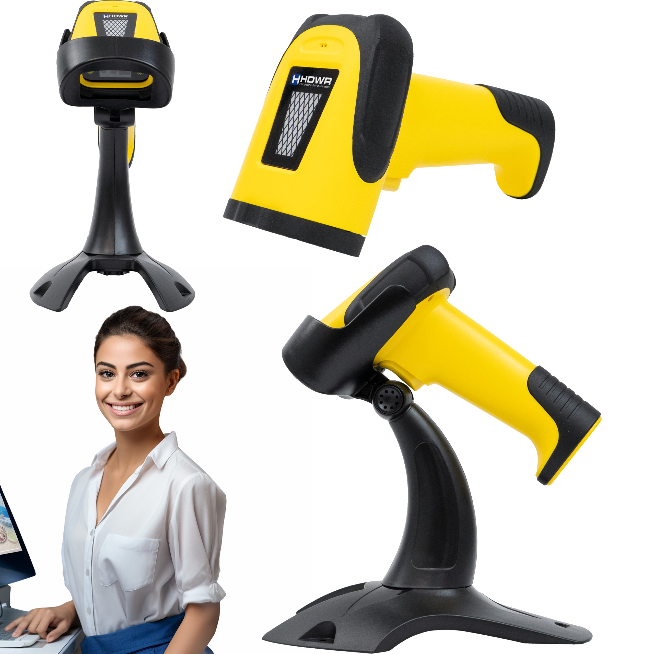 Skener Qr S Vestavěným Podstavcem, Pamětí 2.4 G, Bluetooth, Automatické Skenování