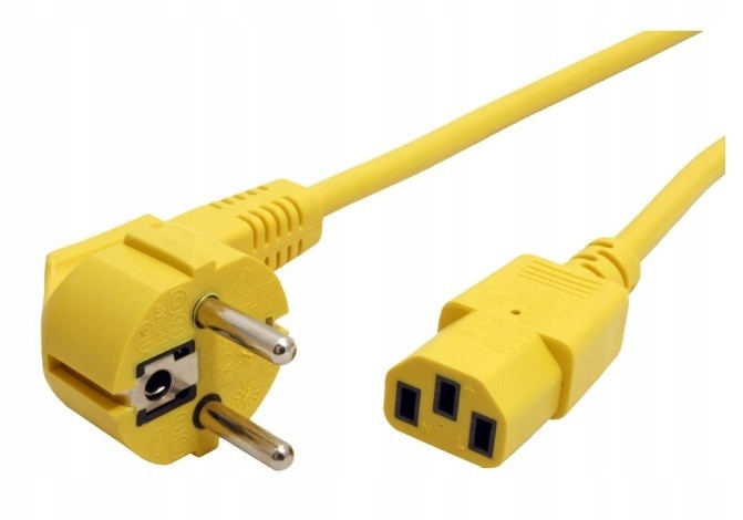 

Kabel zasilający do monitora IEC320-C13 żółty