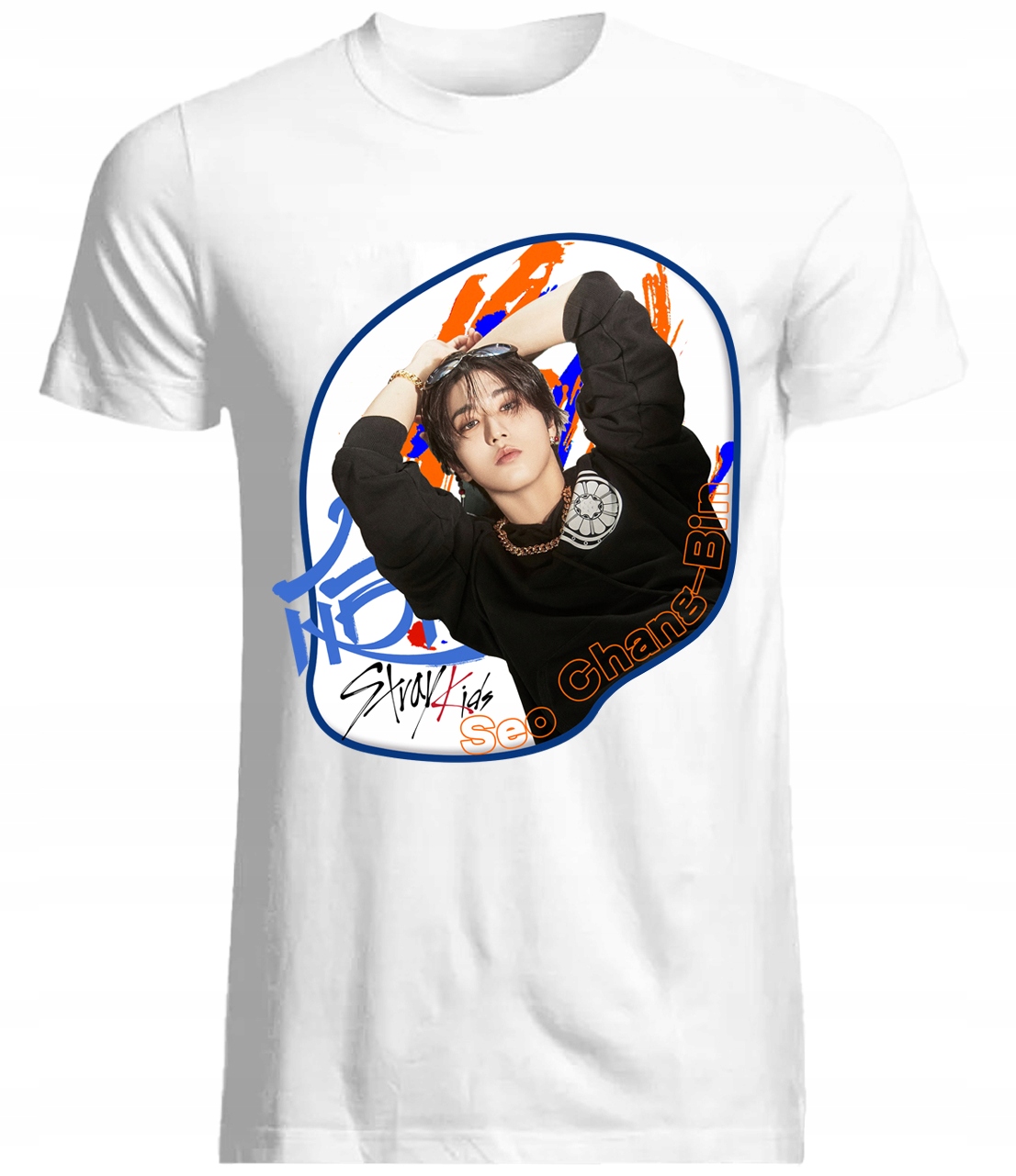 Koszulka Stray Kids Seo Chang-Bin Biały 100% Bawełna Wysokiej Jakości 2XL