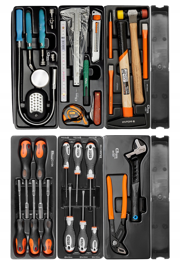 Dwa wózki narzędziowe szafka wyposażenie 736 elementów 7 szuflad Richmann Waga 63 kg