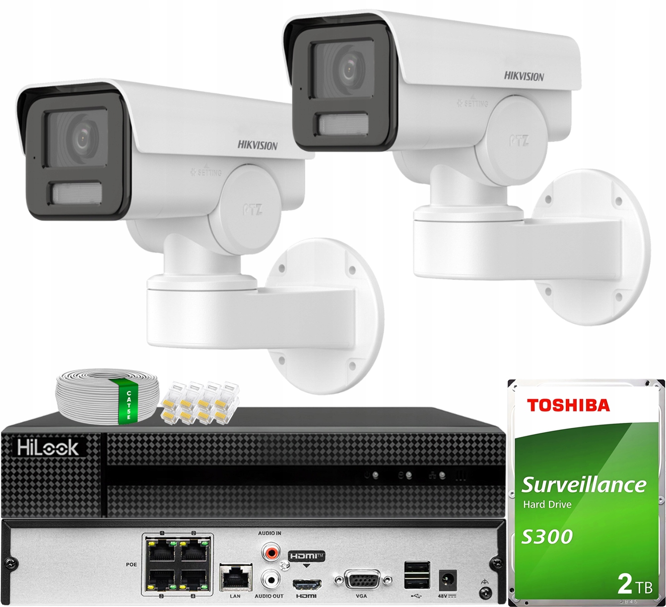 Monitorovací sada 2 kamer Ip 4MPX DS-2CD1A43G0-IZU Otočná Hikvision