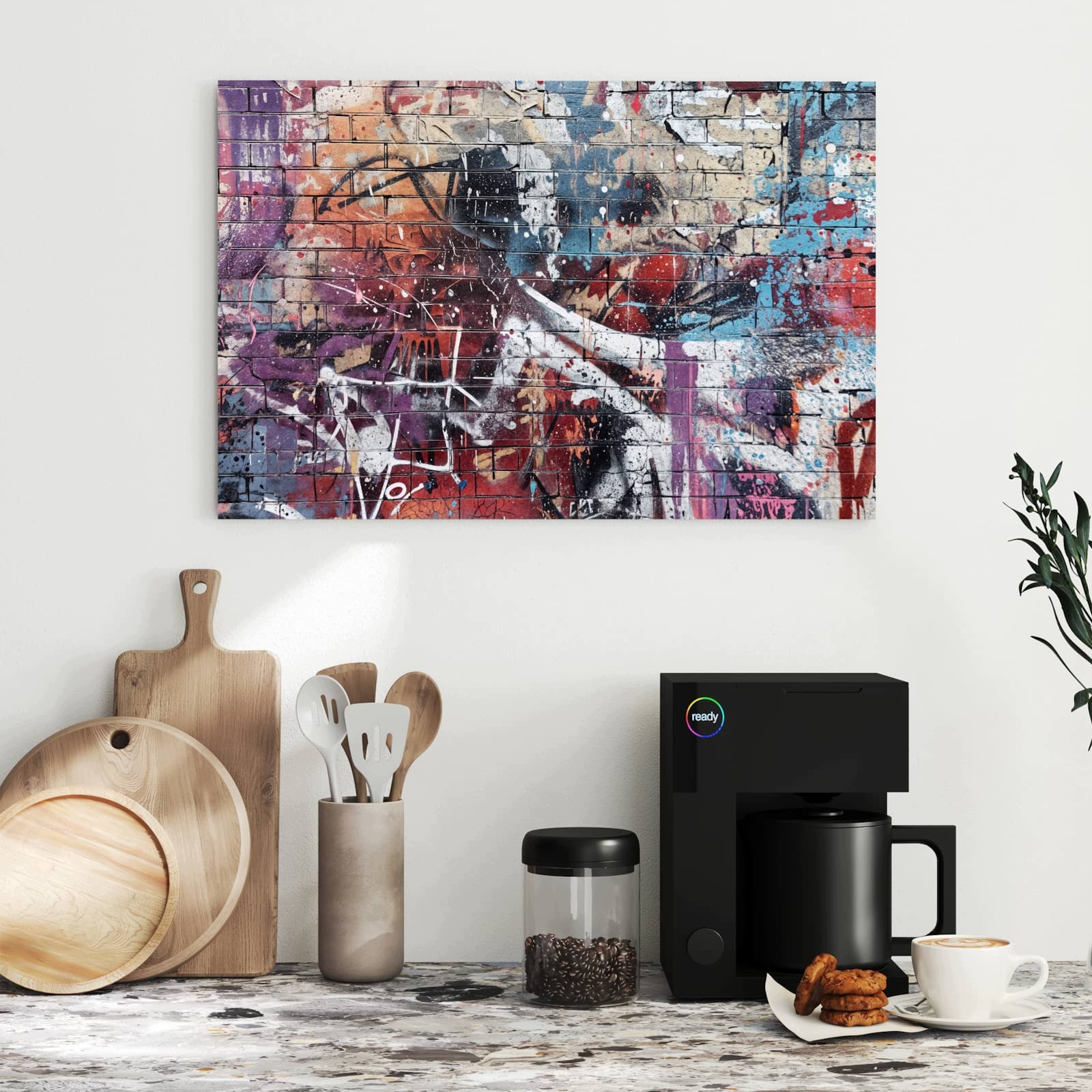 Magnetická tabule Abstraktní Zeď s graffiti 60 × 40 cm