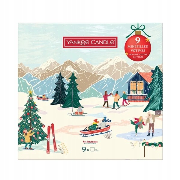 Yankee Candle vánoční set 25 9x votivní svíčka ve skle kniha 9 × 49 g