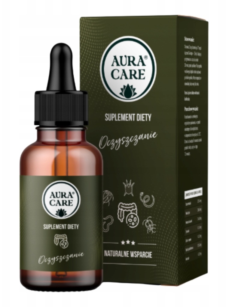 Suplement diety Aura Care odrobaczanie krople 50 ml orzech włoski wegański