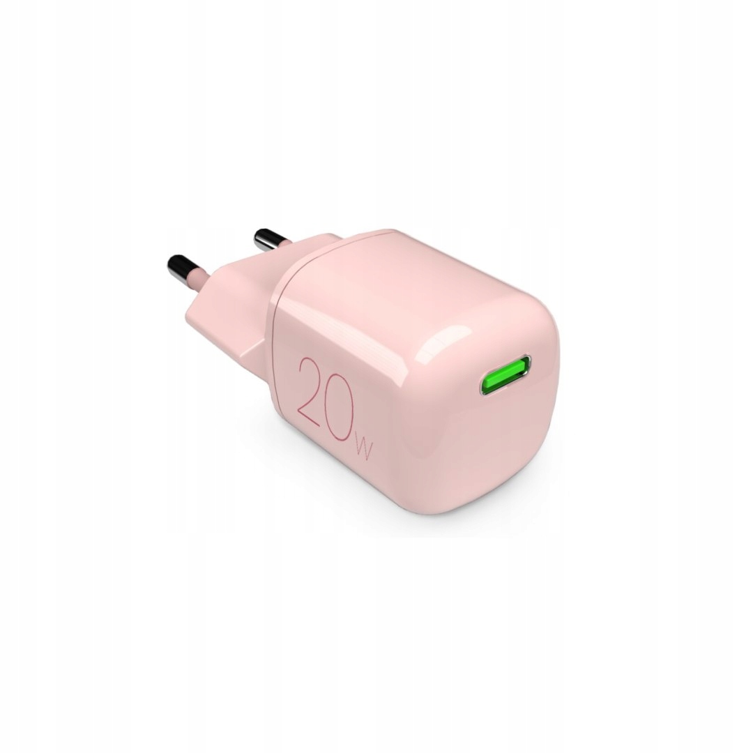 Ładowarka sieciowa Usb-c GaN 20W różowa
