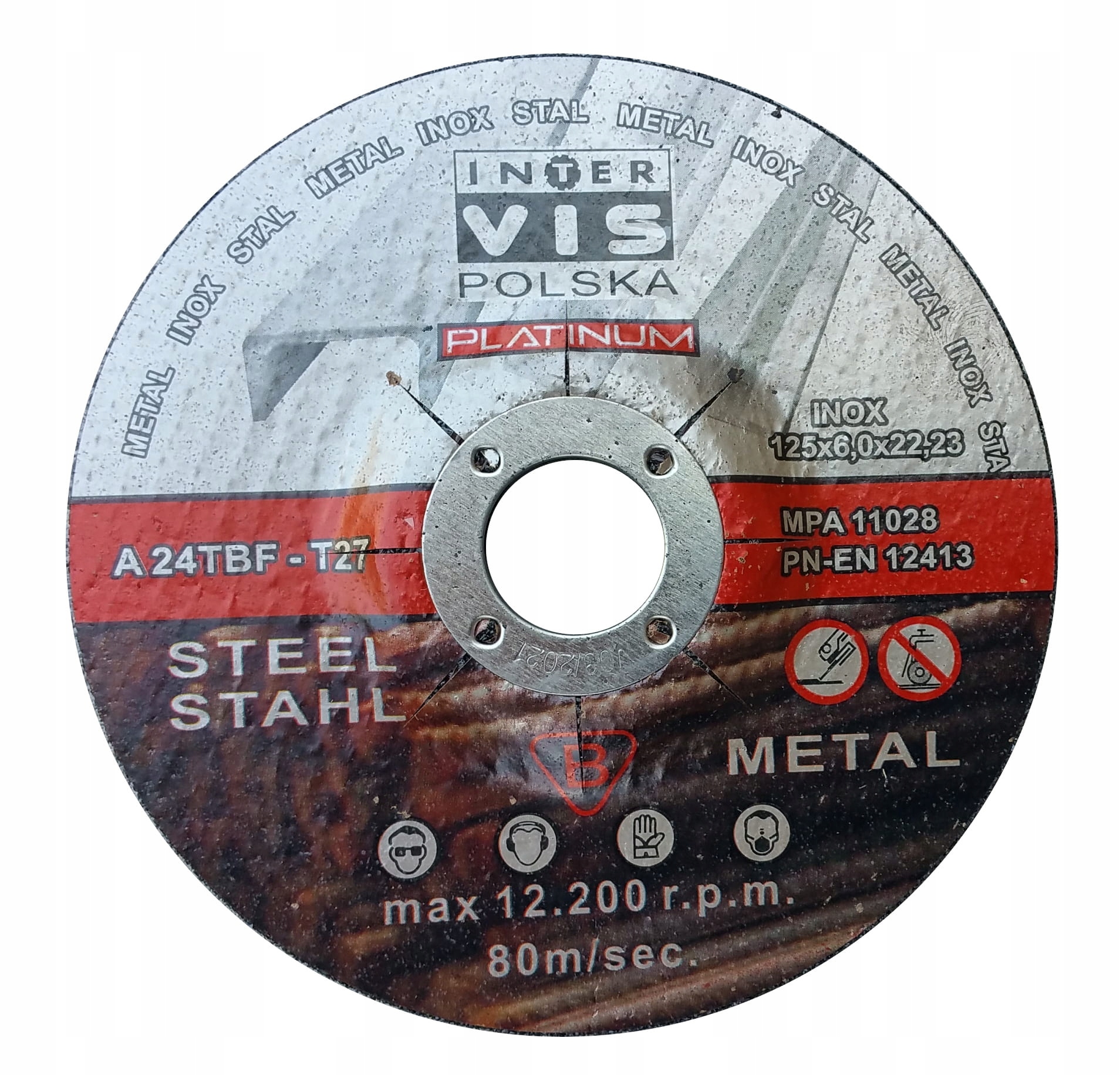 

Tarcza do szlifowania metalu stali inox 125x6mm