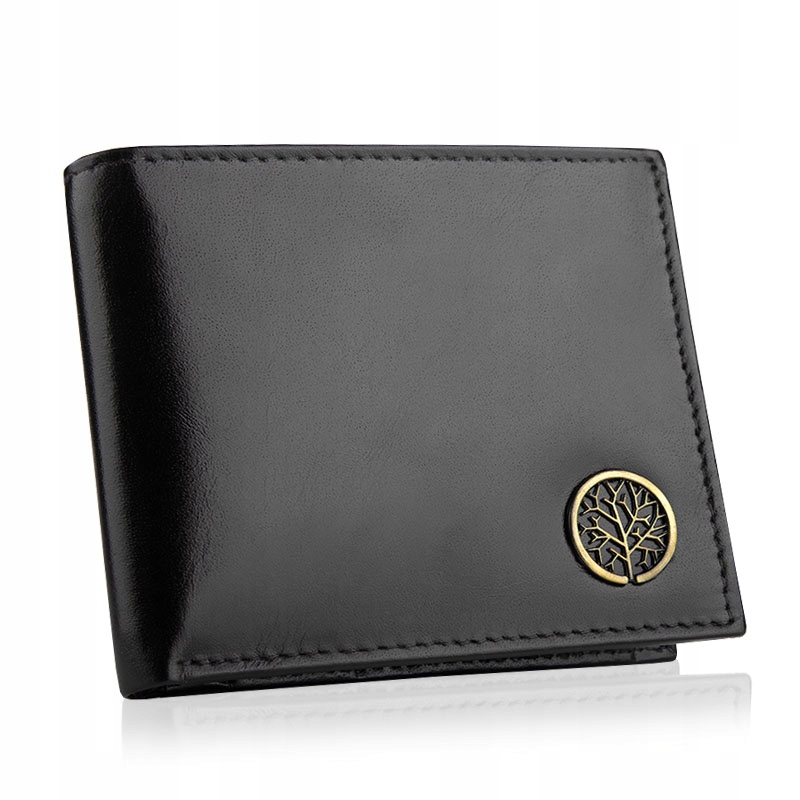 Portfel męski skórzany mały czarny Rfid Betlewski